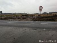 156) 2020-12-29 Zabezpieczony wjazd na budowę z drogi DW544 - Węzeł Mława Wschód