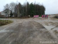 162) 2020-12-29 Zabezpieczony wjazd na budowę od strony Michalinowa w km 4+500 JL