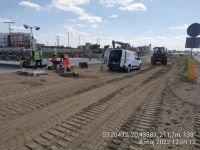 27) 2022-05-08 Prace przy nawierzchni betonowej pasa włączenia z MOP Pepłowo Wschód