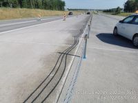 5) 2022-07-04 Montaż barier energochłonnych na przejeździe awaryjnym w lok. ok. 7+000