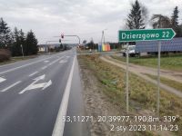 5) 2023-01-02 Stan istniejący na drodze krajowej DK7 na skrzyżowaniu na Dzierzgowo