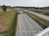 84) 2022-08-25 Widok z obiektu WD 8.6 w stronę Gdańska - mikroszlifowanie nawierzchni betonowej na jezdni prawej Trasy Głównej